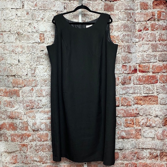 Koret Women’s Plus 22WP Black Sleeveless Sheath Dress Lined Classic Workwear - Picture 1 of 5